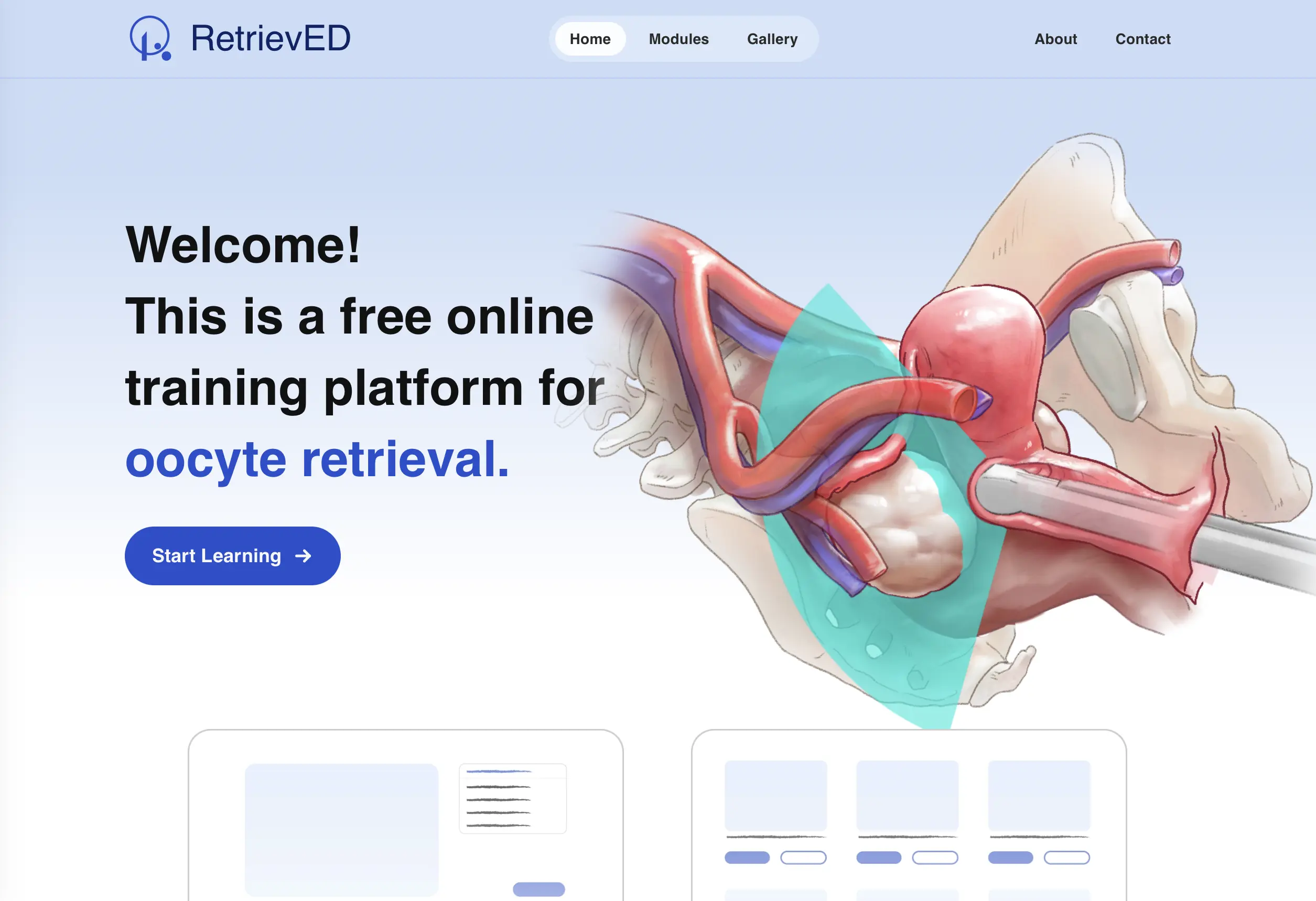 RetrievED training site homepage