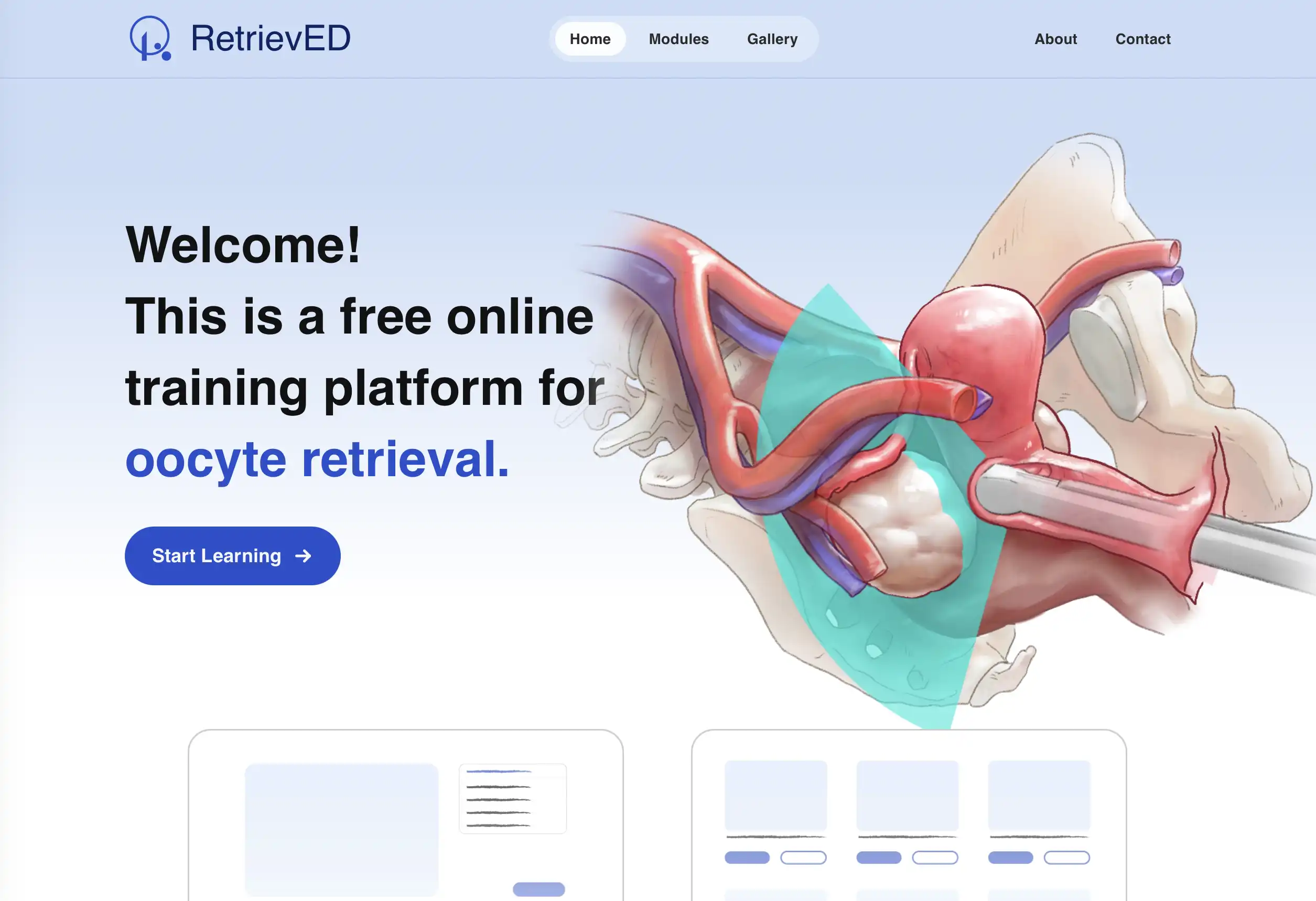 RetrievED training site homepage